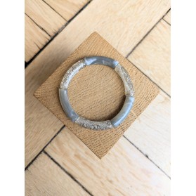 Bracelet GEORGETTE bicolore glitter argent gris