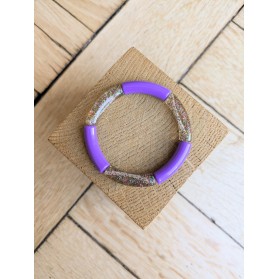 Bracelet GEORGETTE bicolore glitter multicolore violet