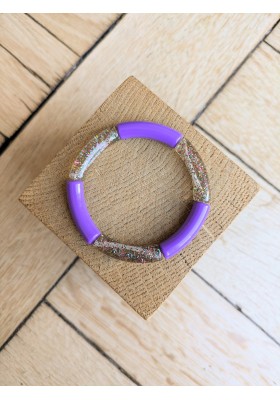 Bracelet GEORGETTE bicolore glitter multicolore violet