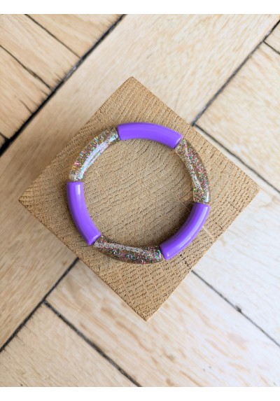 Bracelet GEORGETTE bicolore glitter multicolore violet