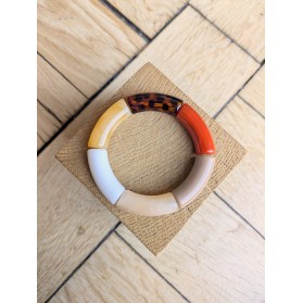 !!! NEW !!! Bracelet GEORGES terracotta, beige et léopard ambré