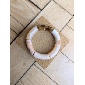 !!! NEW !!! Bracelet GEORGES beige et léopard glitter doré