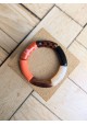 !!! NEW !!! Bracelet GEORGES noir et terracotta léopard ambré