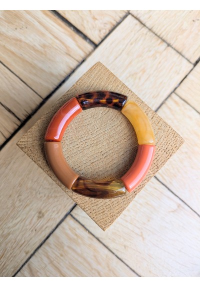 !!! NEW !!! Bracelet GEORGES terracotta léopard ambré