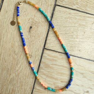 Collier MARIE 40€ – bleu roi et orange