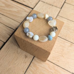 Bracelet DIANE beige et bleu jean 12€