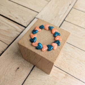 Bracelet FRIDA bleu canard et orange