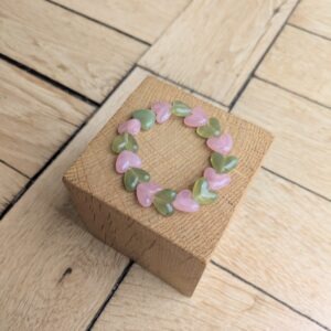 Bracelet FRIDA kaki et rose clair