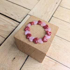 Bracelet FRIDA rose clair et rouge