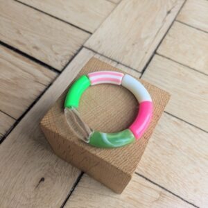 Bracelet GEORGES vert et rose fluo