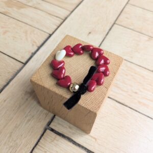 Bracelet GIGI bordeaux et écru