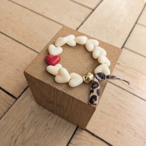 Bracelet GIGI écru et rouge