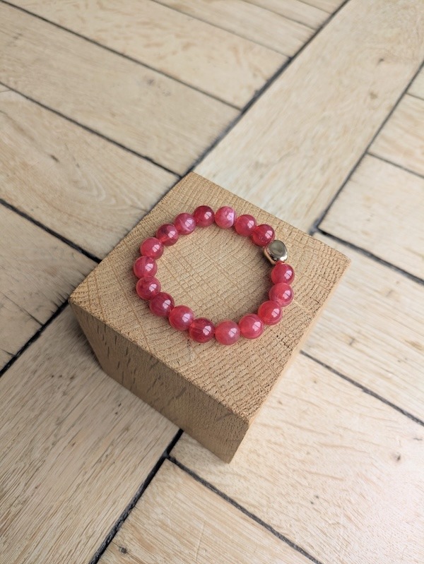 Bracelet GABY rouge transparent