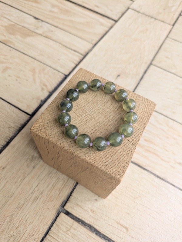 Bracelet FRANCE vert marbré
